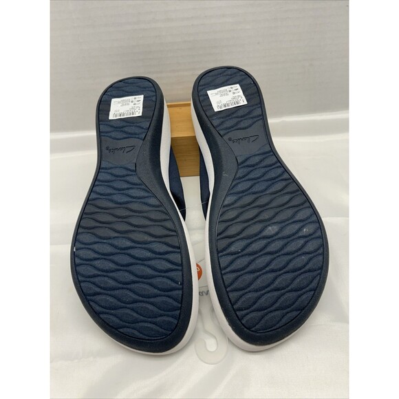 Cloudsteppers by Clarks Womens Arla Glison Navy/Gray Flip-Flops Thongs Women 12 - Picture 4 of 6